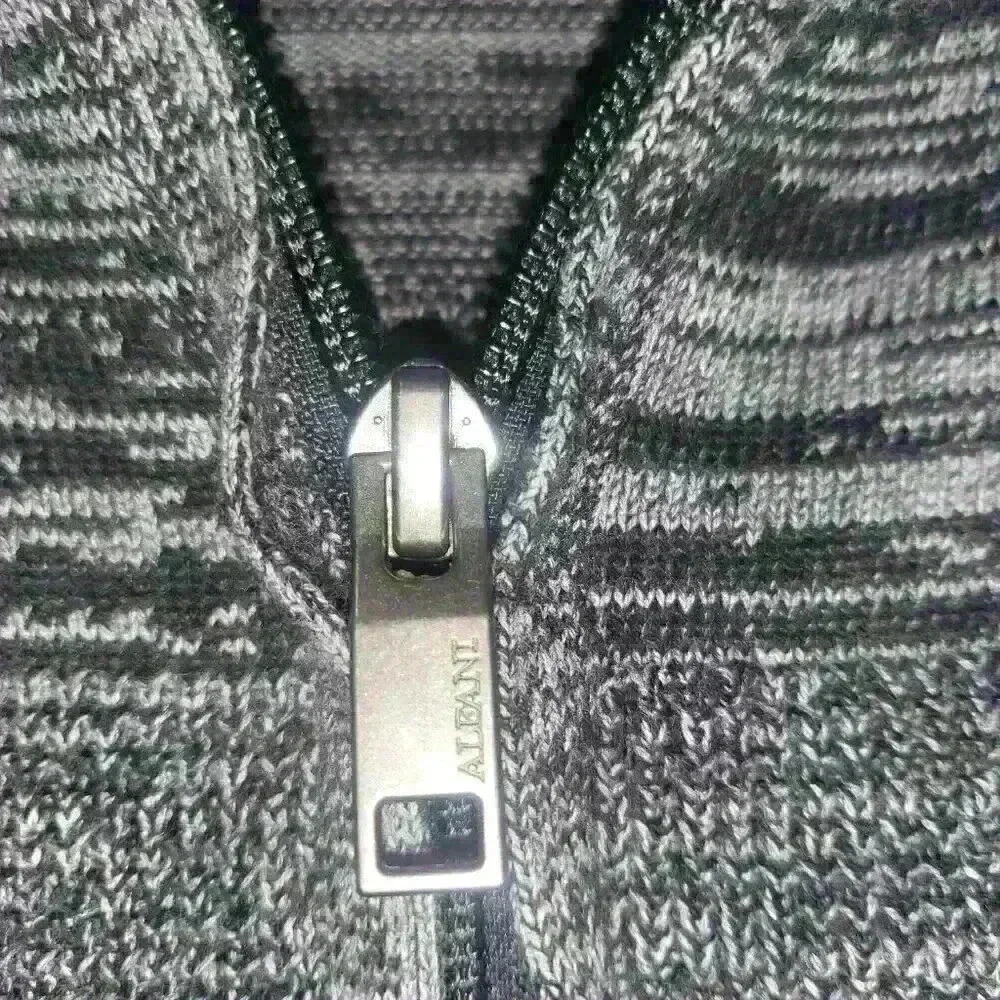 Alfani Men's Full Zip Cardigan Sweater Black and Gray with Pockets Size XL